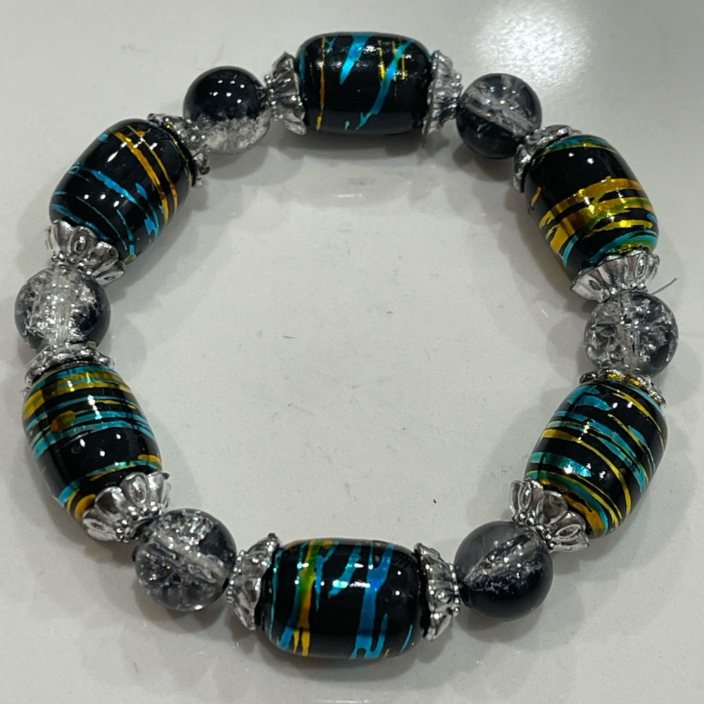 GLASS BEADED SLIP ON BRACELET